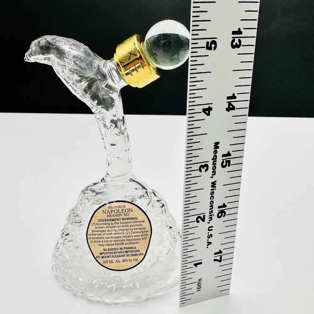Emperor Napoleon Brandy XO Clear Glass Empty Snake/Cobra Shape Bottle